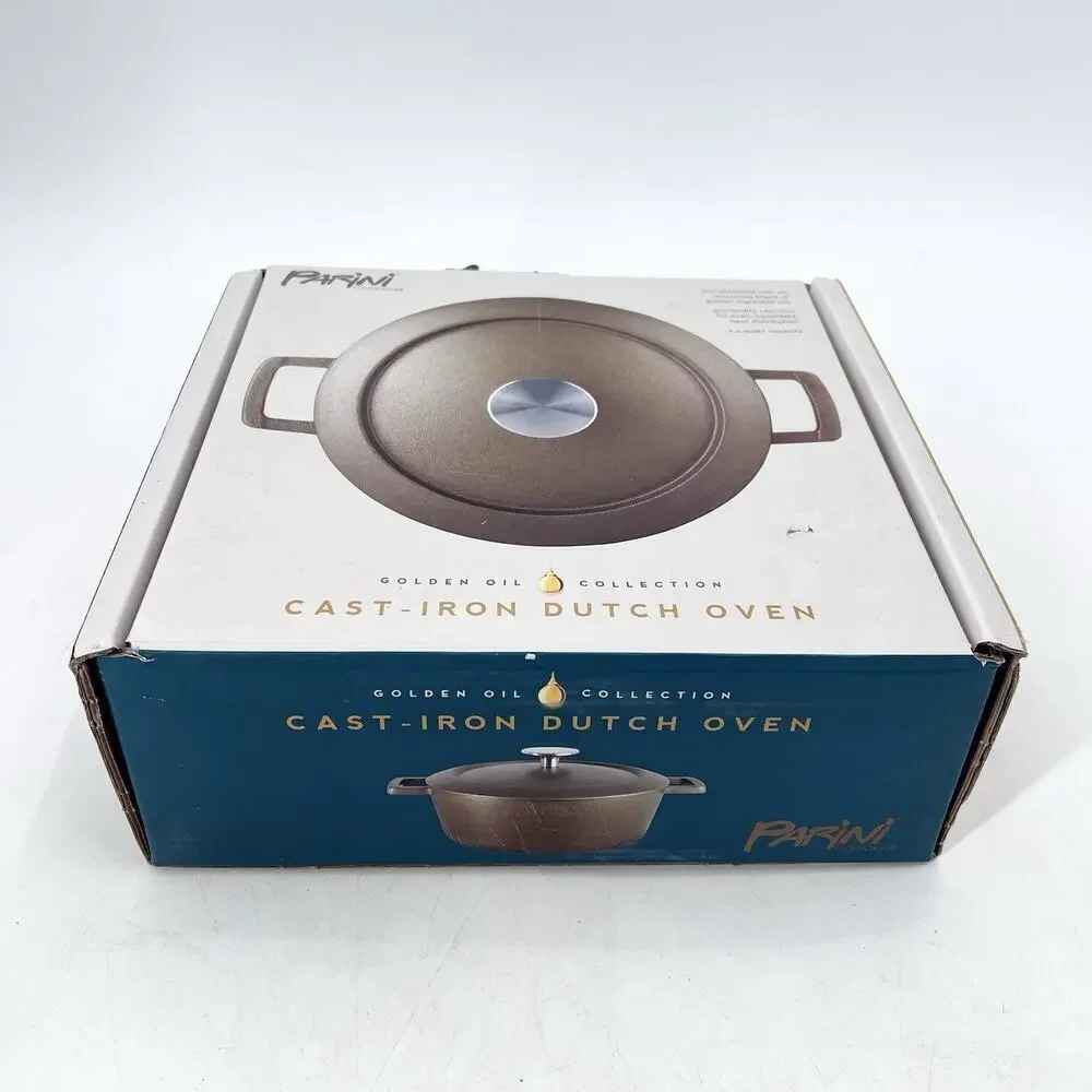 Parini Golden Oil Pre-Seasoned Cast Iron Dutch Oven 2.4 quart